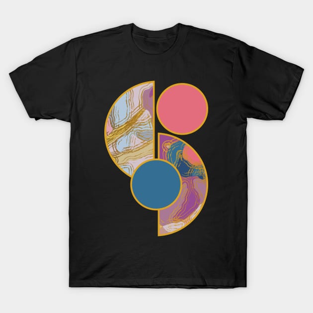 Bright vibrant modern earth tones colors unique original contemporary art 375 Abstract T-Shirt by dvongart